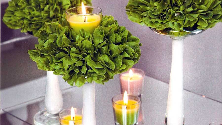 Στολισμός κεριών με φυτά